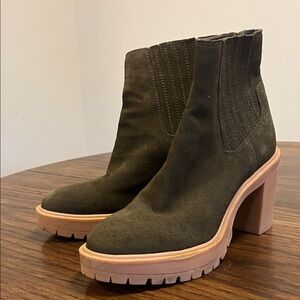 Dolce Vita Dark Green Heeled Boots